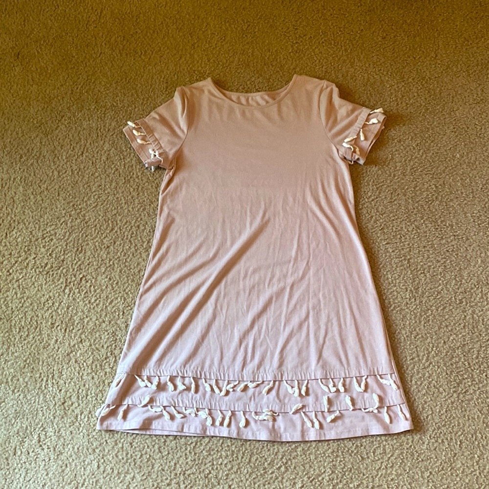 Womens nude pink dress with tassels